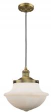  201C-BB-G541 - Oxford - 1 Light - 12 inch - Brushed Brass - Cord hung - Mini Pendant