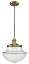  201C-BB-G542 - Oxford - 1 Light - 12 inch - Brushed Brass - Cord hung - Mini Pendant