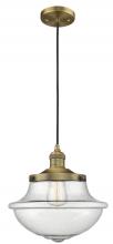  201C-BB-G544 - Oxford - 1 Light - 12 inch - Brushed Brass - Cord hung - Mini Pendant