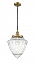  201C-BB-G664-12 - Bullet - 1 Light - 12 inch - Brushed Brass - Cord hung - Mini Pendant