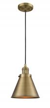  201C-BB-M13-BB - Appalachian - 1 Light - 8 inch - Brushed Brass - Cord hung - Mini Pendant