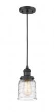  201C-BK-G513 - Bell - 1 Light - 5 inch - Matte Black - Cord hung - Mini Pendant