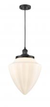  201C-BK-G661-12 - Bullet - 1 Light - 12 inch - Matte Black - Cord hung - Mini Pendant