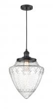  201C-BK-G664-12 - Bullet - 1 Light - 12 inch - Matte Black - Cord hung - Mini Pendant