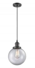  201C-OB-G202-8 - Beacon - 1 Light - 8 inch - Oil Rubbed Bronze - Cord hung - Mini Pendant