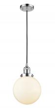  201C-PC-G201-8 - Beacon - 1 Light - 8 inch - Polished Chrome - Cord hung - Mini Pendant