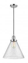  201C-PC-G44-L - Cone - 1 Light - 12 inch - Polished Chrome - Cord hung - Mini Pendant