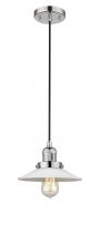  201C-PN-G1 - Halophane - 1 Light - 9 inch - Polished Nickel - Cord hung - Mini Pendant