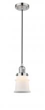  201C-PN-G181S-LED - Canton - 1 Light - 5 inch - Polished Nickel - Cord hung - Mini Pendant