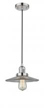  201C-PN-G2-LED - Halophane - 1 Light - 9 inch - Polished Nickel - Cord hung - Mini Pendant