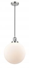  201C-PN-G201-12-LED - Beacon - 1 Light - 12 inch - Polished Nickel - Cord hung - Mini Pendant