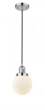  201C-PN-G201-6-LED - Beacon - 1 Light - 6 inch - Polished Nickel - Cord hung - Mini Pendant