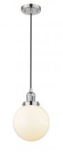  201C-PN-G201-8-LED - Beacon - 1 Light - 8 inch - Polished Nickel - Cord hung - Mini Pendant