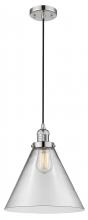  201C-PN-G42-L-LED - Cone - 1 Light - 12 inch - Polished Nickel - Cord hung - Mini Pendant