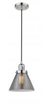  201C-PN-G43-LED - Cone - 1 Light - 8 inch - Polished Nickel - Cord hung - Mini Pendant