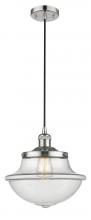  201C-PN-G542 - Oxford - 1 Light - 12 inch - Polished Nickel - Cord hung - Mini Pendant