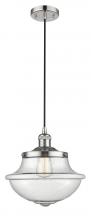  201C-PN-G544 - Oxford - 1 Light - 12 inch - Polished Nickel - Cord hung - Mini Pendant