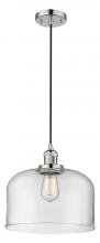  201C-PN-G72-L-LED - Bell - 1 Light - 12 inch - Polished Nickel - Cord hung - Mini Pendant