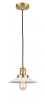  201C-SG-G1-LED - Halophane - 1 Light - 9 inch - Satin Gold - Cord hung - Mini Pendant