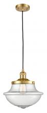  201C-SG-G544 - Oxford - 1 Light - 12 inch - Satin Gold - Cord hung - Mini Pendant