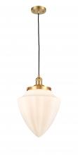  201C-SG-G661-12 - Bullet - 1 Light - 12 inch - Satin Gold - Cord hung - Mini Pendant