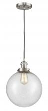  201C-SN-G204-10 - Beacon - 1 Light - 10 inch - Brushed Satin Nickel - Cord hung - Mini Pendant