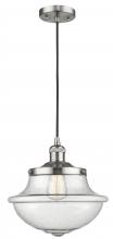  201C-SN-G544 - Oxford - 1 Light - 12 inch - Brushed Satin Nickel - Cord hung - Mini Pendant