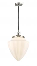  201C-SN-G661-12 - Bullet - 1 Light - 12 inch - Brushed Satin Nickel - Cord hung - Mini Pendant