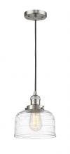  201C-SN-G713 - Bell - 1 Light - 8 inch - Brushed Satin Nickel - Cord hung - Mini Pendant