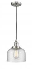  201C-SN-G74 - Bell - 1 Light - 8 inch - Brushed Satin Nickel - Cord hung - Mini Pendant