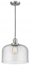  201C-SN-G74-L - Bell - 1 Light - 12 inch - Brushed Satin Nickel - Cord hung - Mini Pendant