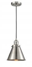  201C-SN-M13-SN - Appalachian - 1 Light - 8 inch - Brushed Satin Nickel - Cord hung - Mini Pendant