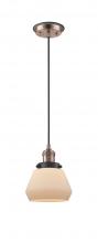  201CBP-ACBK-G171 - Fulton - 1 Light - 7 inch - Antique Copper - Cord hung - Mini Pendant