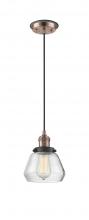  201CBP-ACBK-G172 - Fulton - 1 Light - 7 inch - Antique Copper - Cord hung - Mini Pendant