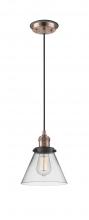  201CBP-ACBK-G42 - Cone - 1 Light - 8 inch - Antique Copper - Cord hung - Mini Pendant