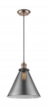  201CBP-ACBK-G43-L - Cone - 1 Light - 12 inch - Antique Copper - Cord hung - Mini Pendant