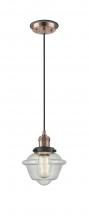  201CBP-ACBK-G534 - Oxford - 1 Light - 7 inch - Antique Copper - Cord hung - Mini Pendant