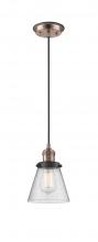  201CBP-ACBK-G64 - Cone - 1 Light - 6 inch - Antique Copper - Cord hung - Mini Pendant