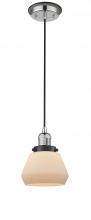  201CBP-PNBK-G171 - Fulton - 1 Light - 7 inch - Polished Nickel - Cord hung - Mini Pendant