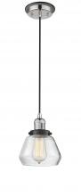  201CBP-PNBK-G172 - Fulton - 1 Light - 7 inch - Polished Nickel - Cord hung - Mini Pendant