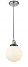  201CBP-PNBK-G201-8 - Beacon - 1 Light - 8 inch - Polished Nickel - Cord hung - Mini Pendant