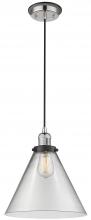  201CBP-PNBK-G42-L - Cone - 1 Light - 12 inch - Polished Nickel - Cord hung - Mini Pendant