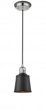  201CBP-PNBK-M9-BK - Addison - 1 Light - 5 inch - Polished Nickel - Cord hung - Mini Pendant