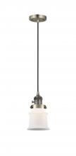  201CSW-AB-G181S-LED - Canton - 1 Light - 5 inch - Antique Brass - Cord hung - Mini Pendant