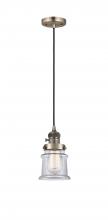  201CSW-AB-G182S - Canton - 1 Light - 5 inch - Antique Brass - Cord hung - Mini Pendant