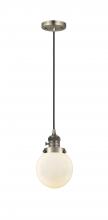  201CSW-AB-G201-6 - Beacon - 1 Light - 6 inch - Antique Brass - Cord hung - Mini Pendant