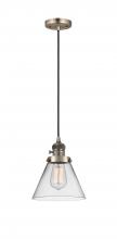  201CSW-AB-G42 - Cone - 1 Light - 8 inch - Antique Brass - Cord hung - Mini Pendant