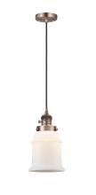  201CSW-AC-G181 - Canton - 1 Light - 6 inch - Antique Copper - Cord hung - Mini Pendant