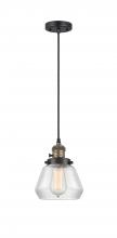  201CSW-BAB-G172 - Fulton - 1 Light - 7 inch - Black Antique Brass - Cord hung - Mini Pendant