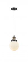 Innovations Lighting 201CSW-BAB-G201-6-LED - Beacon - 1 Light - 6 inch - Black Antique Brass - Cord hung - Mini Pendant